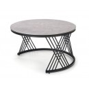 Комплект HALMAR FLAMINGO (2 стола журнальных) серый мрамор/черный, 60/40 и 80/46